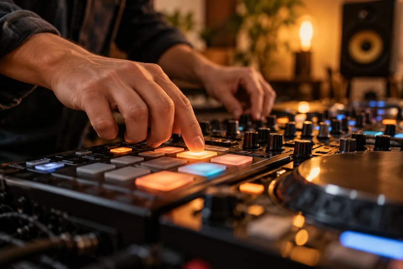 Modern DJ Audio Setup in Performance Studio