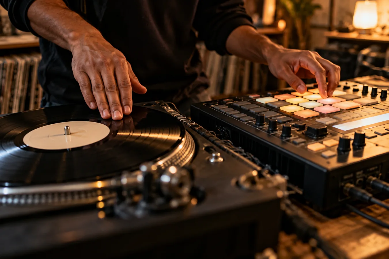 DJ Hands Performing Live Stem Swap on Controller