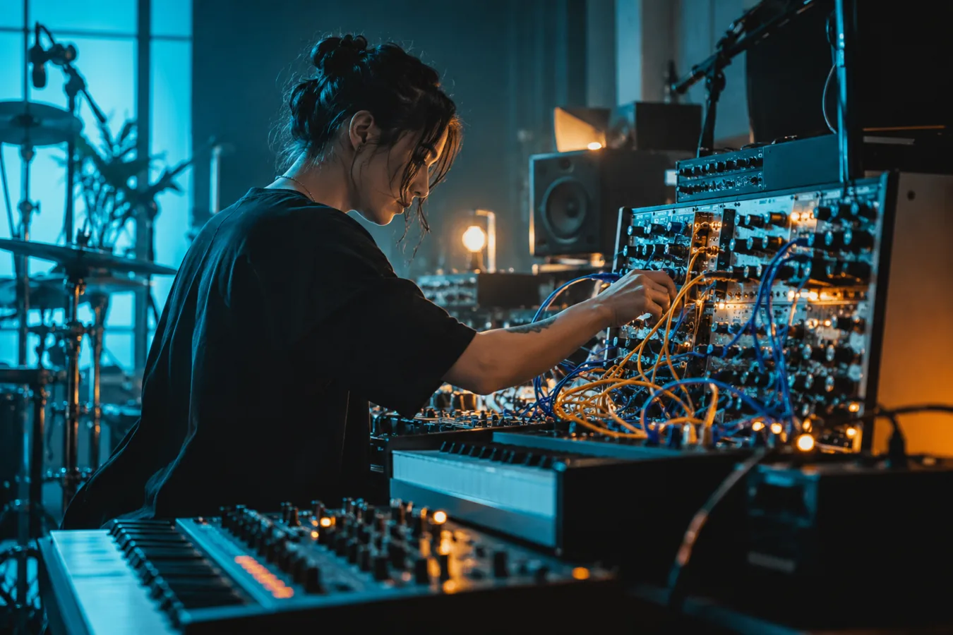 Modern DJ Audio Setup in Performance Studio